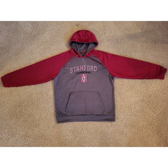 STANFORD CARDINAL University Gray & RED Hoodie Pullover Embroidered Size XXL - Picture 1 of 13